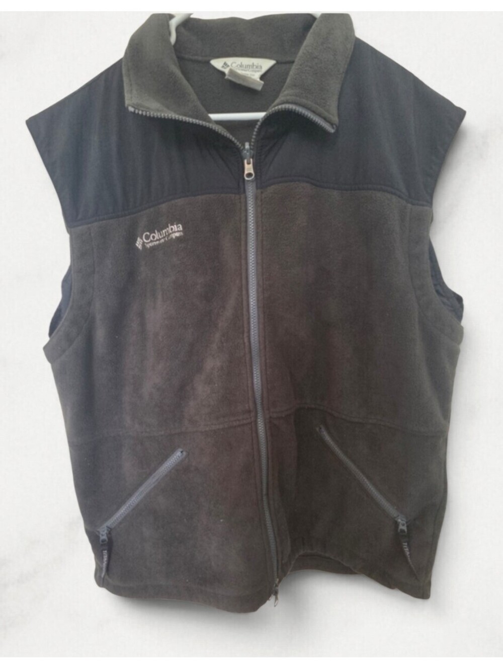 Columbia Titanium Fleece Vest Full Zip Large Colorblock Y2k
